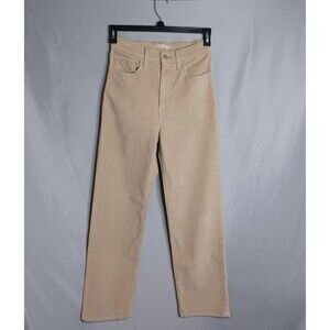Levi's Pants Ribcage Corduroy Womens 27 Beige Straight Ankle High Rise Casual